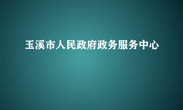 玉溪市人民政府政务服务中心