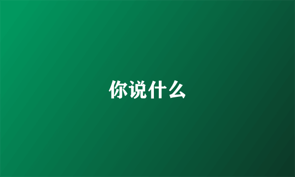 你说什么