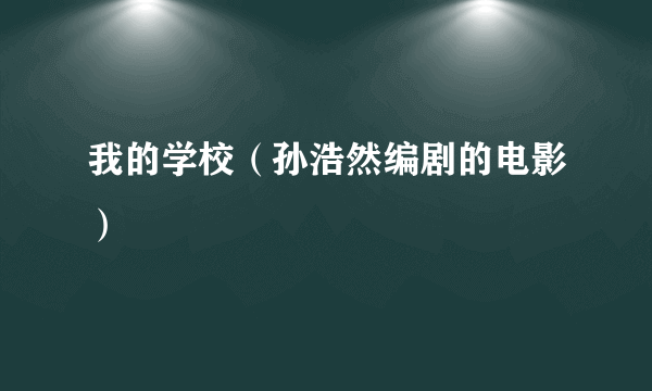 我的学校（孙浩然编剧的电影）