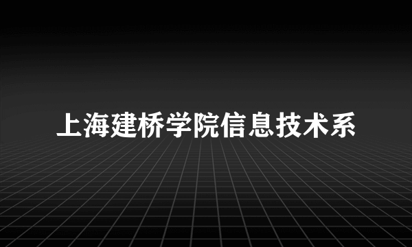上海建桥学院信息技术系