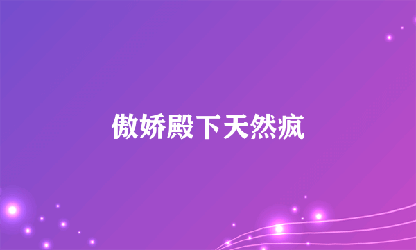 傲娇殿下天然疯