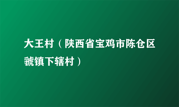 大王村（陕西省宝鸡市陈仓区虢镇下辖村）