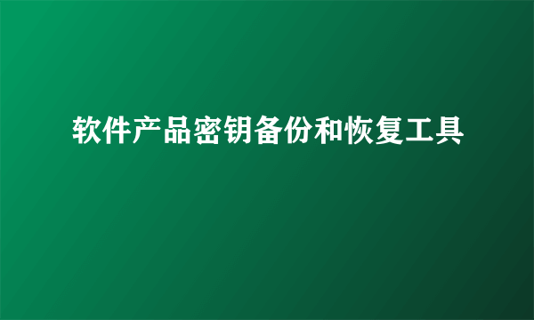 软件产品密钥备份和恢复工具