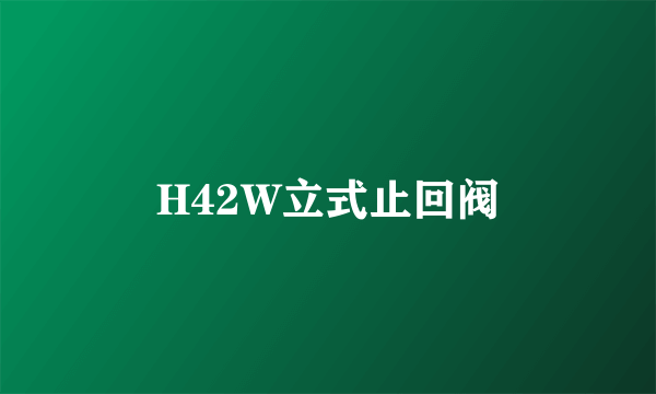 H42W立式止回阀
