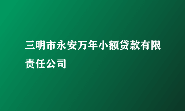 三明市永安万年小额贷款有限责任公司