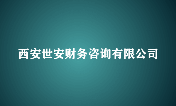 西安世安财务咨询有限公司