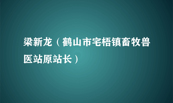 梁新龙（鹤山市宅梧镇畜牧兽医站原站长）