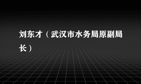刘东才（武汉市水务局原副局长）