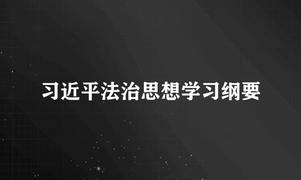 习近平法治思想学习纲要