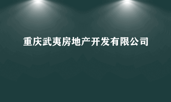 重庆武夷房地产开发有限公司