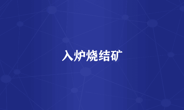 入炉烧结矿