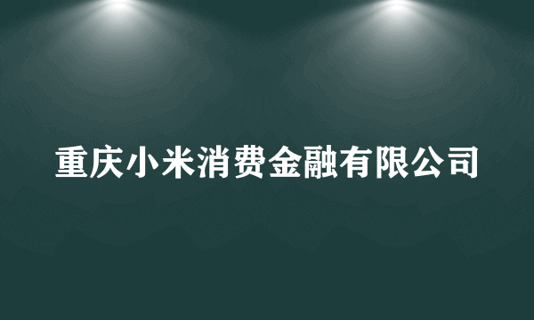 重庆小米消费金融有限公司