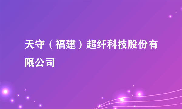 天守（福建）超纤科技股份有限公司