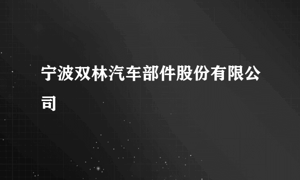宁波双林汽车部件股份有限公司