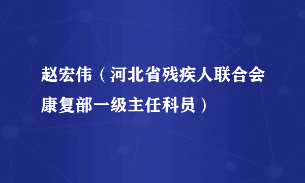 赵宏伟（河北省残疾人联合会康复部一级主任科员）