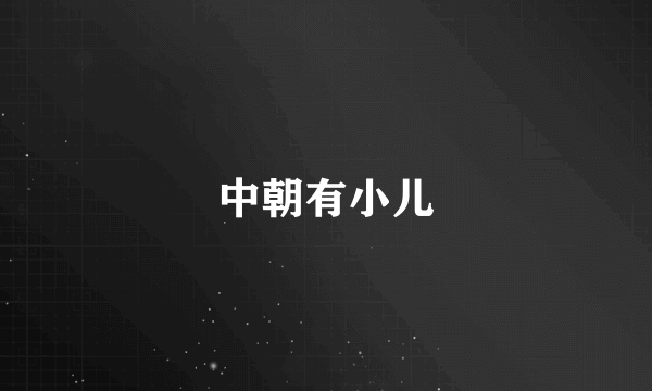中朝有小儿