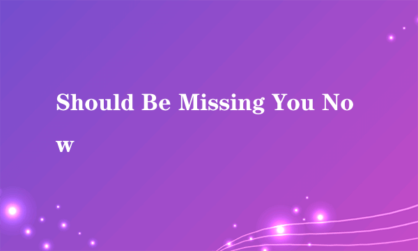 Should Be Missing You Now