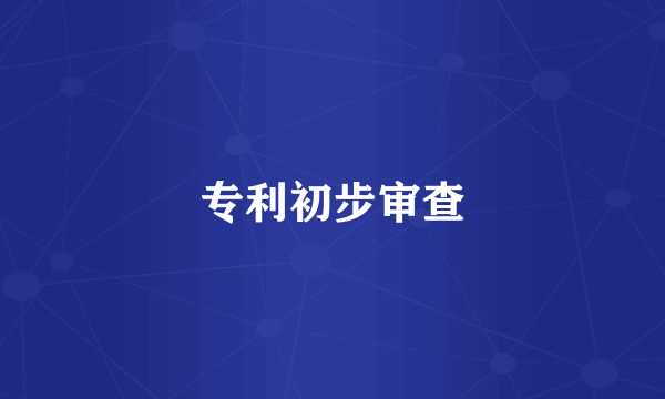 专利初步审查