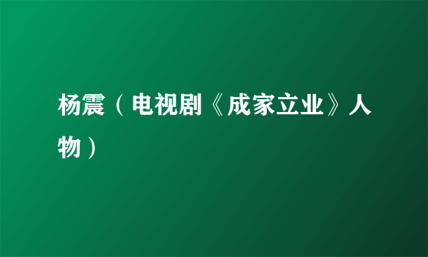 杨震（电视剧《成家立业》人物）