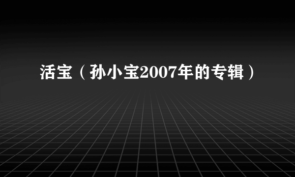 活宝（孙小宝2007年的专辑）