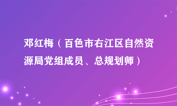 邓红梅（百色市右江区自然资源局党组成员、总规划师）
