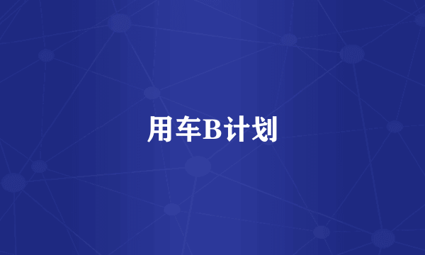 用车B计划