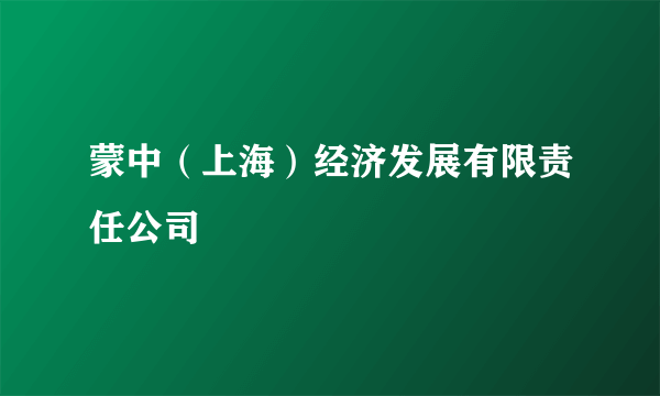 蒙中（上海）经济发展有限责任公司