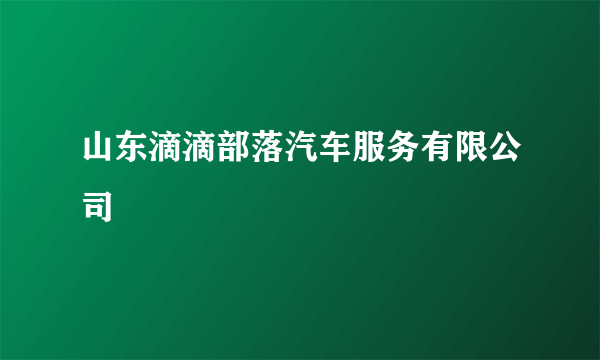 山东滴滴部落汽车服务有限公司