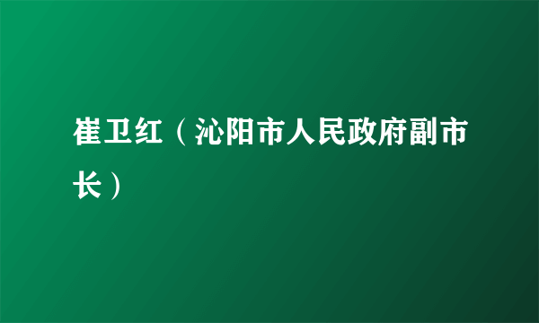 崔卫红（沁阳市人民政府副市长）