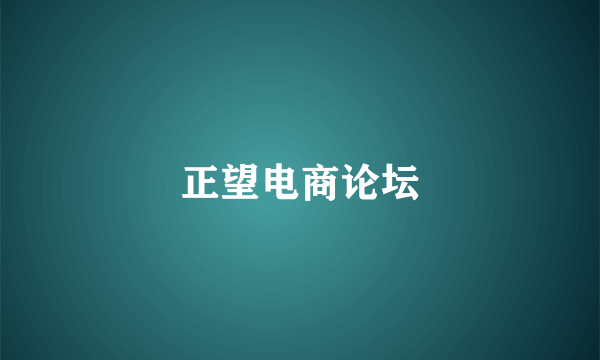 正望电商论坛