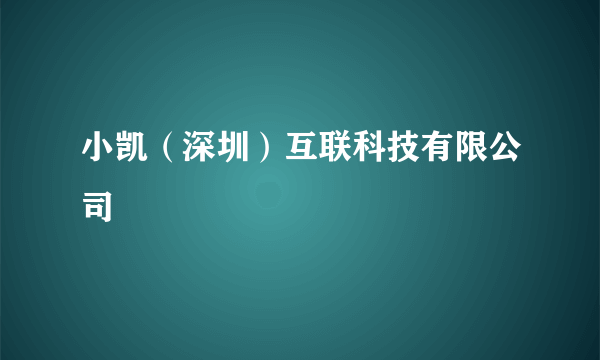 小凯（深圳）互联科技有限公司