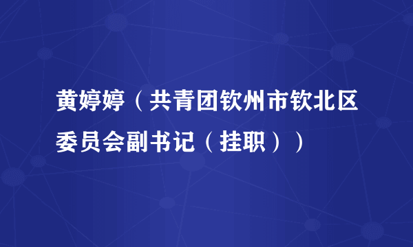黄婷婷（共青团钦州市钦北区委员会副书记（挂职））
