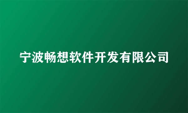 宁波畅想软件开发有限公司