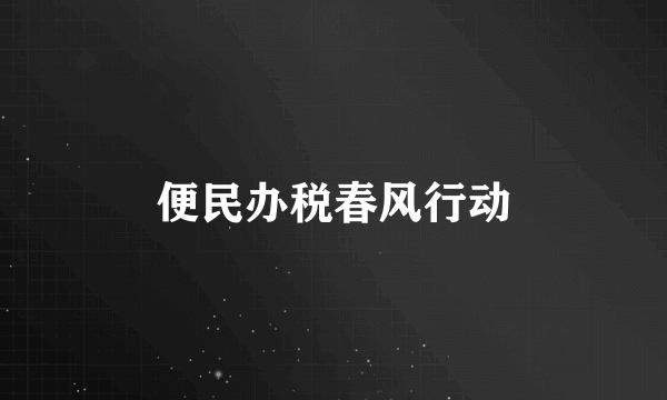 便民办税春风行动