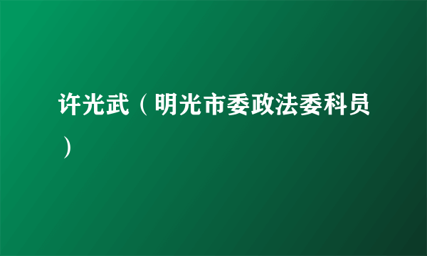 许光武（明光市委政法委科员）