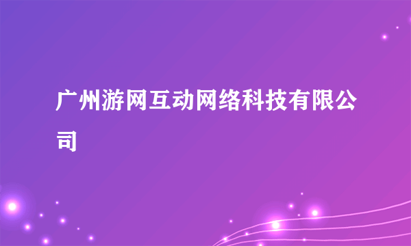 广州游网互动网络科技有限公司