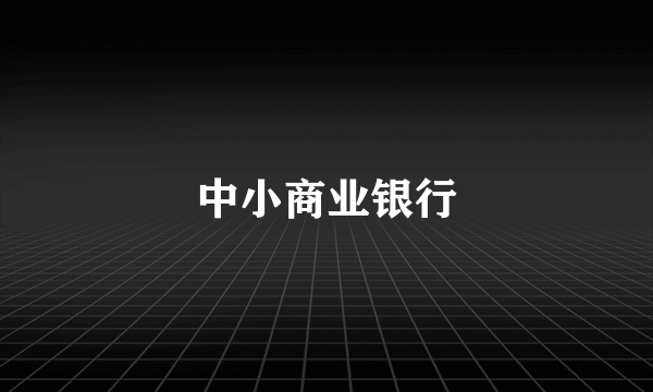 中小商业银行