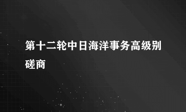 第十二轮中日海洋事务高级别磋商