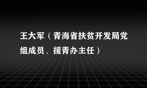王大军（青海省扶贫开发局党组成员、援青办主任）