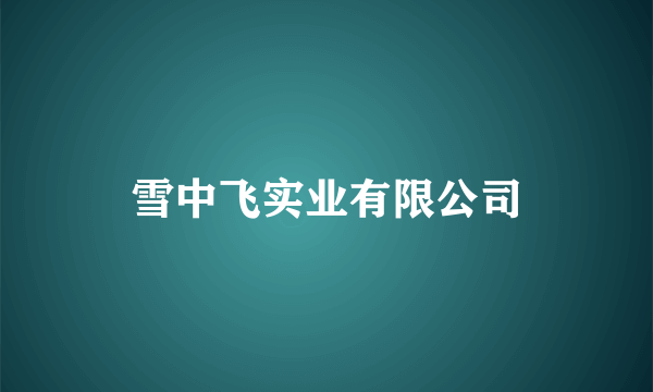 雪中飞实业有限公司