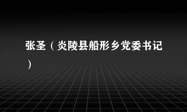 张圣（炎陵县船形乡党委书记）