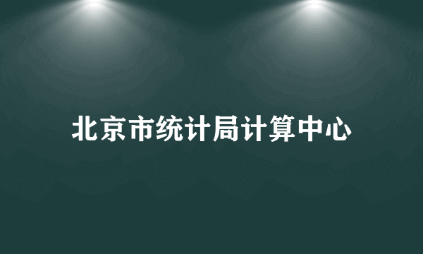 北京市统计局计算中心