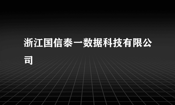 浙江国信泰一数据科技有限公司