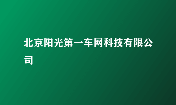 北京阳光第一车网科技有限公司