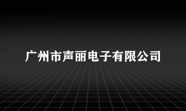 广州市声丽电子有限公司