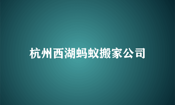 杭州西湖蚂蚁搬家公司
