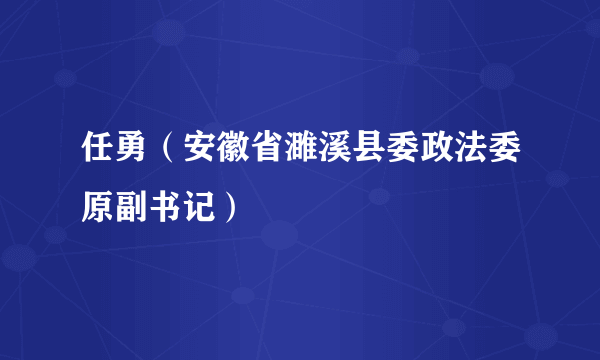 任勇（安徽省濉溪县委政法委原副书记）