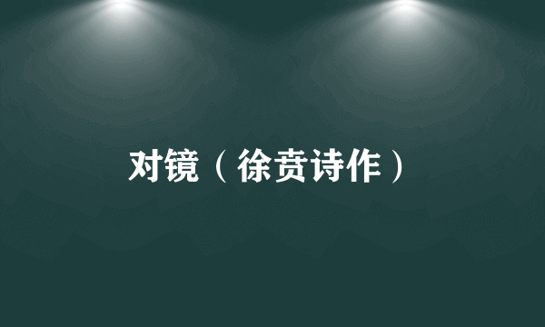 对镜（徐贲诗作）