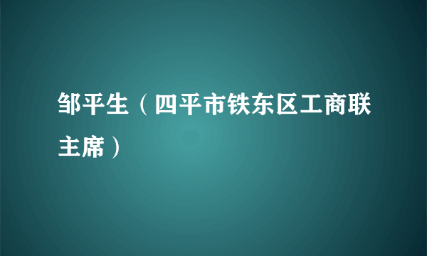 邹平生（四平市铁东区工商联主席）