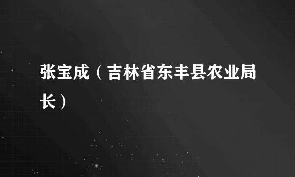 张宝成（吉林省东丰县农业局长）